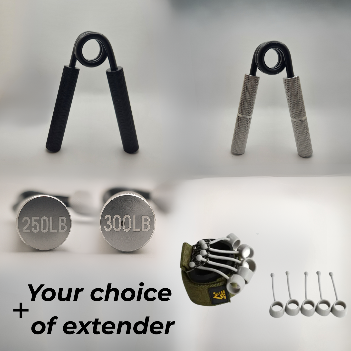 Legend’s Challenge Bundle | 250, 300 LB hand gripper & Legend's extender bundle